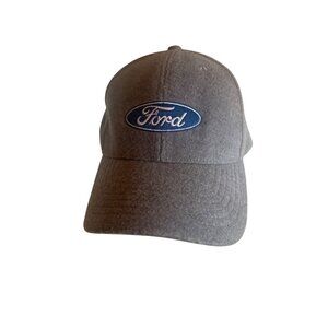 Ford Logo Gray Adjustable Baseball Cap 100% Polyester Made In China